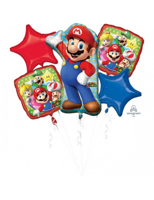 Bouquet de 5 ballons Super Mario Bros