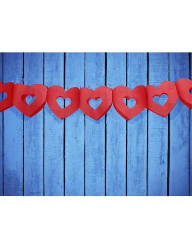 Red heart-shaped paper garland