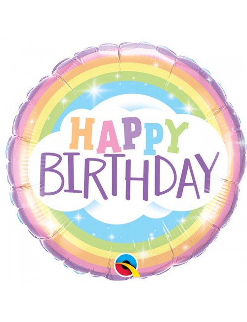 Ballon Happy Birthday arc en ciel