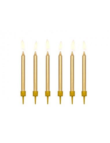 6 golden candles 6 cm