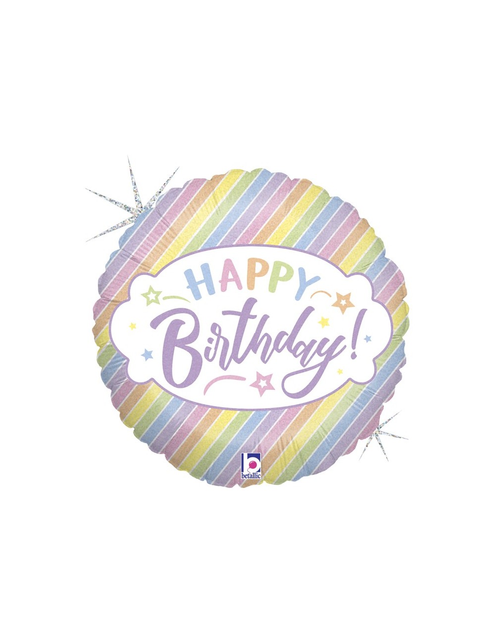 Ballon Happy Birthday holographique