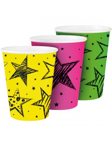 6 Neon Party Cups
