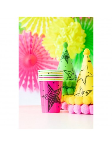 6 Neon Party Cups