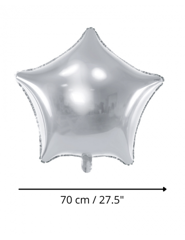 Silver Star Balloon - 70 cm