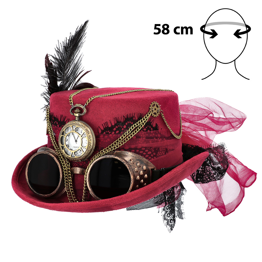 Chapeau Steampunk Steamduchess avec lunettes – vue 2