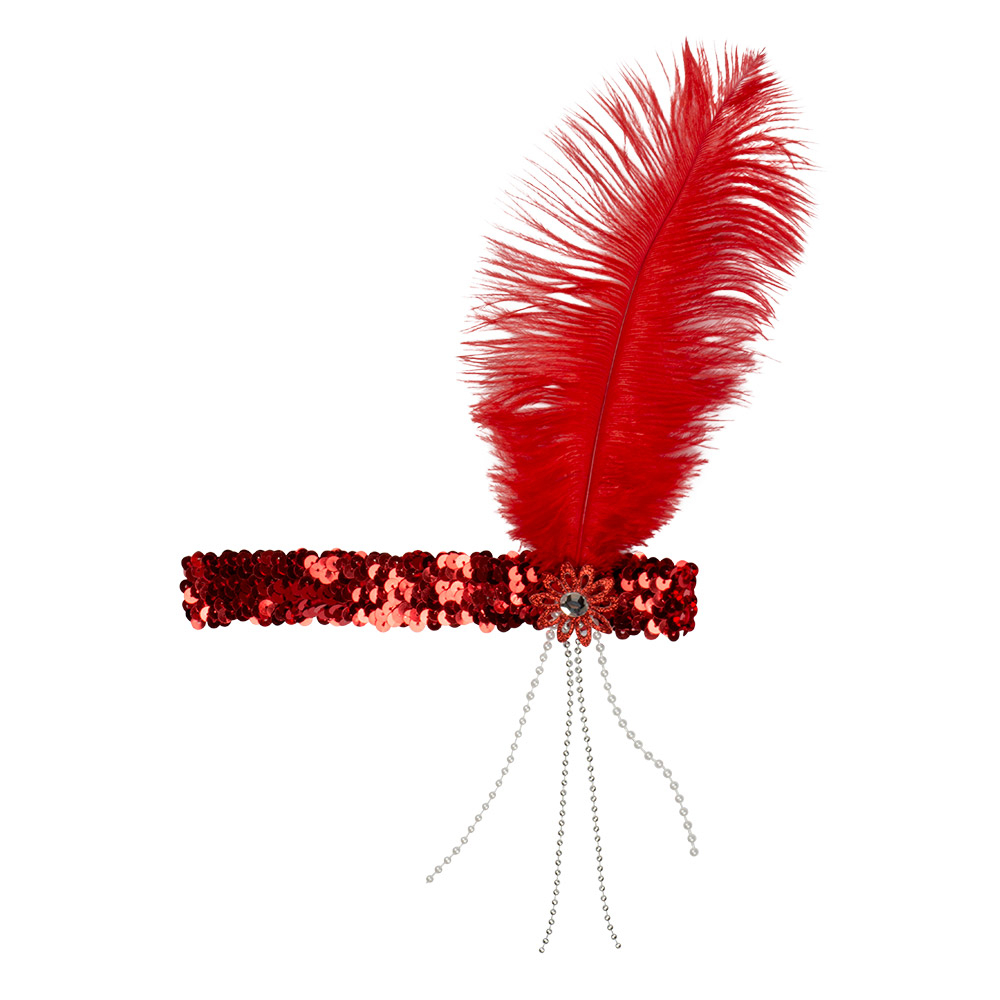 Bandeau Flapper rouge années 20 – vue 2