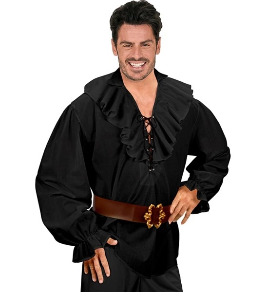 Chemise d'époque noire pour homme 2