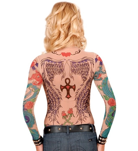 T-shirt faux tatouages old school pour femme 2