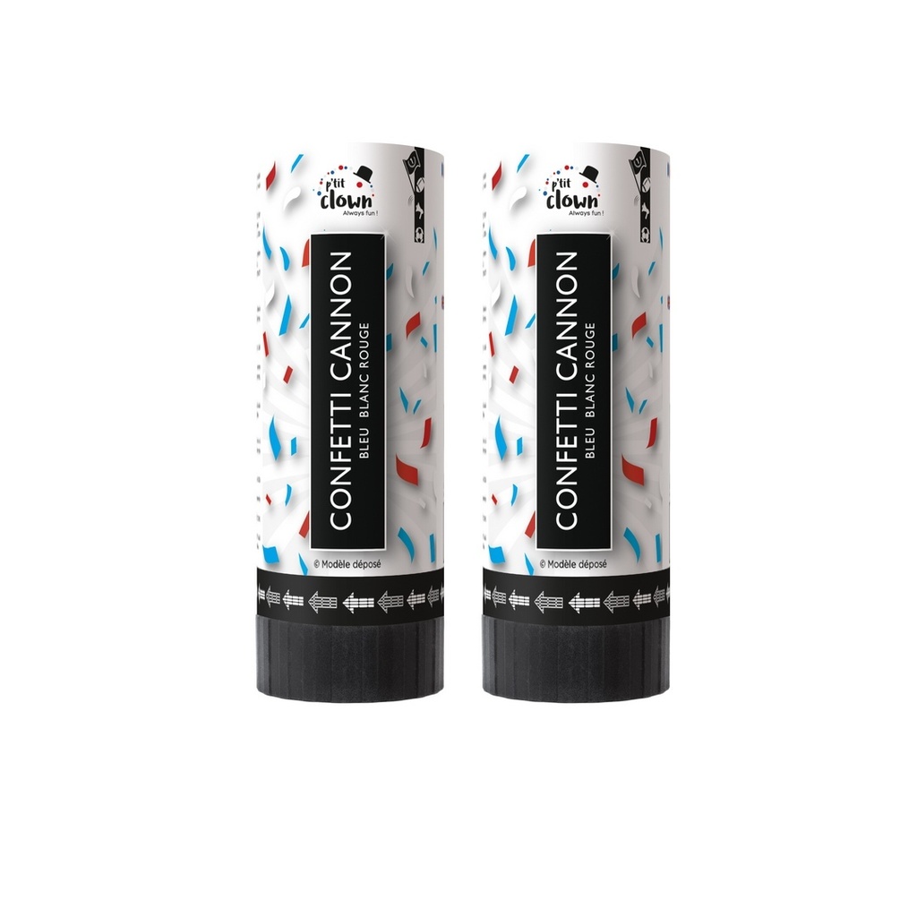2 canons à confettis 11 cm bleu blanc rouge – vue 2
