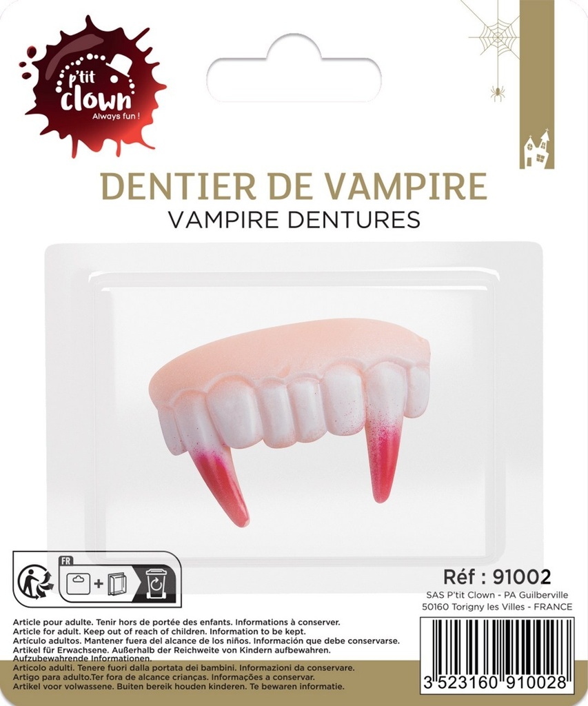 Dentier de vampire ensanglanté – vue 2
