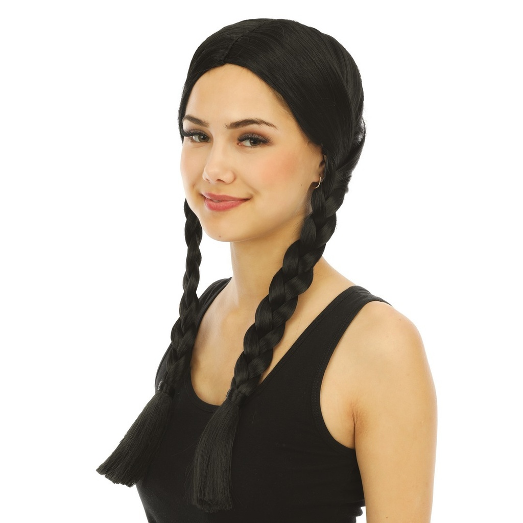 Perruque tresses noires – vue 2