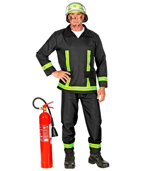 Déguisement de pompier noir homme 2