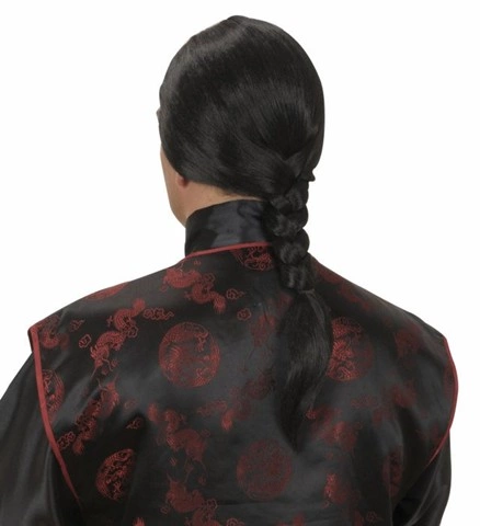Perruque chinoise avec natte pour homme 2