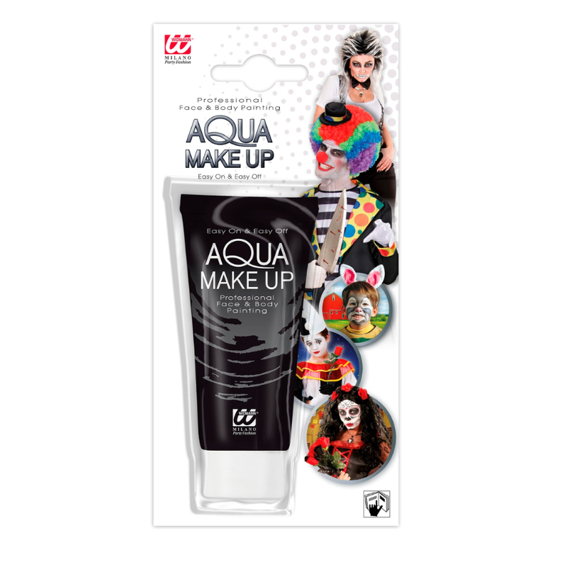 Maquillage Professionnel à l'eau en tube, noir 30 ml