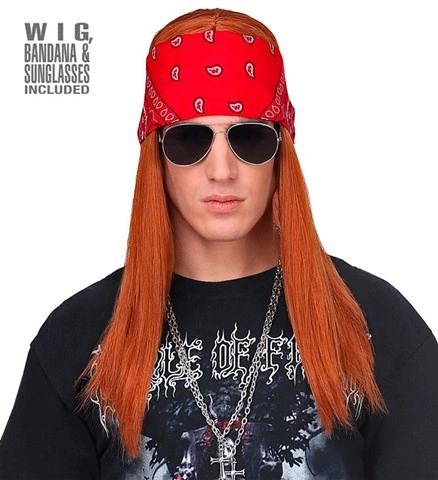 Set rockeur 80's perruque, bandana et lunettes 2