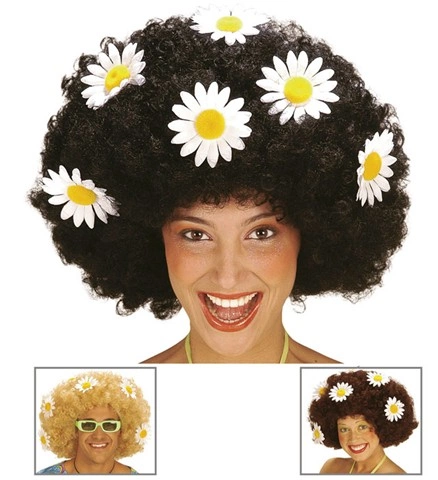 Perruque afro à fleurs 2