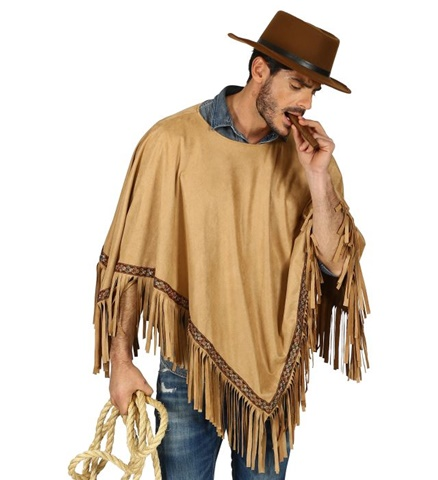 Poncho beige effet daim pour adulte 2