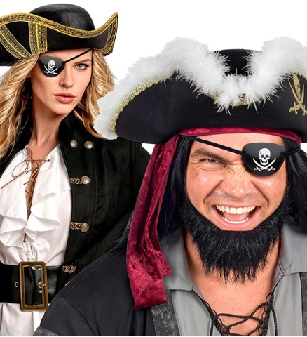 Cache-œil de pirate à tête de mort 2