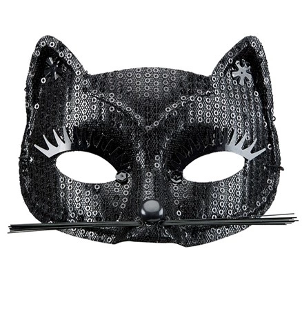 Masque chat noir à sequins 2