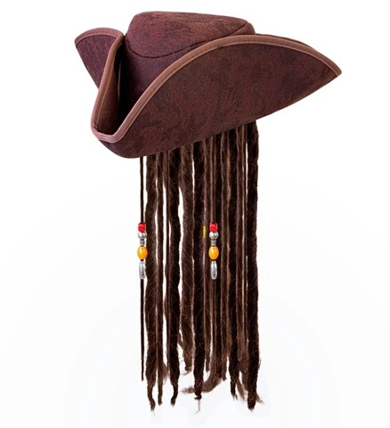 Tricorne de pirate avec cheveux 2