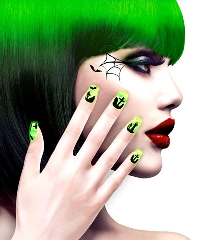 Set de 12 ongles néon Halloween 2