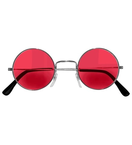 Lunettes rondes rouges années 70 2