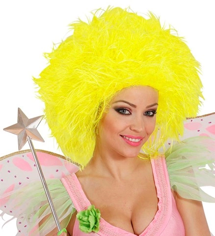 Perruque de fée jaune fluo pour femme 2