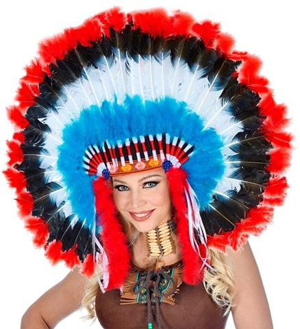 Coiffe de chef indien de luxe en plumes 2