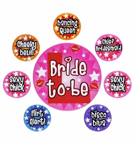Set de 8 broches "Bachelorette Party" 2
