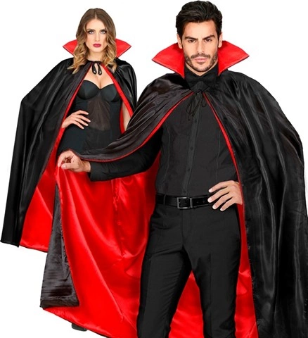 Cape de luxe noire et rouge avec col 2