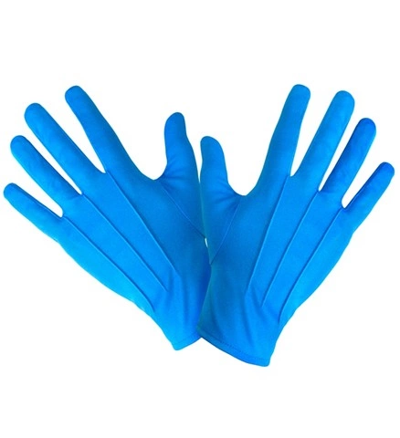 Gants en coton bleu 22 cm 2