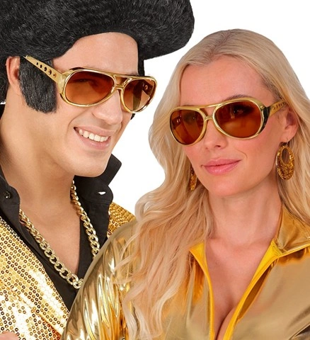 Lunettes rock'n'roll dorées 2