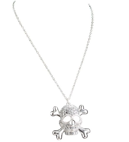 Collier tête de mort avec strass 2