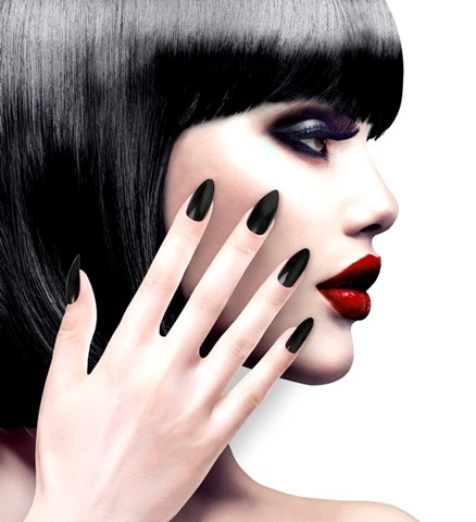 Ongles stiletto noirs auto-adhésifs, set de 12 2