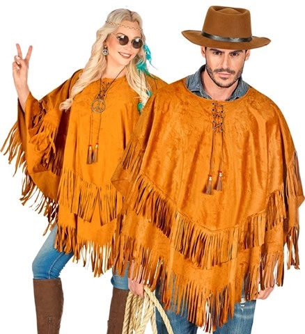 Poncho brun effet daim 2