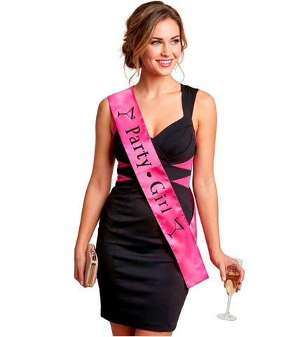 Écharpe satinée rose « Party Girl » 2