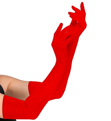 Gants longs rouges 60 cm 2