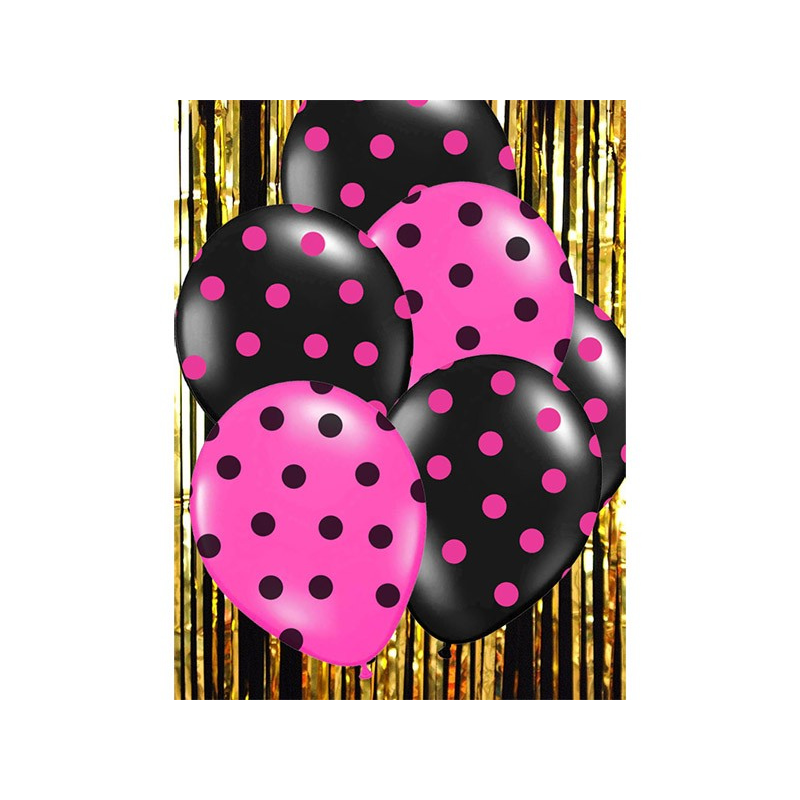 Ballons à pois noir et rose 