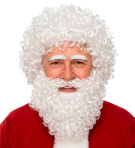 Perruque et barbe frisées de Père Noël 2