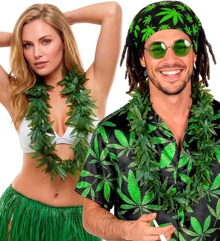 Collier feuilles de cannabis artificielles 2
