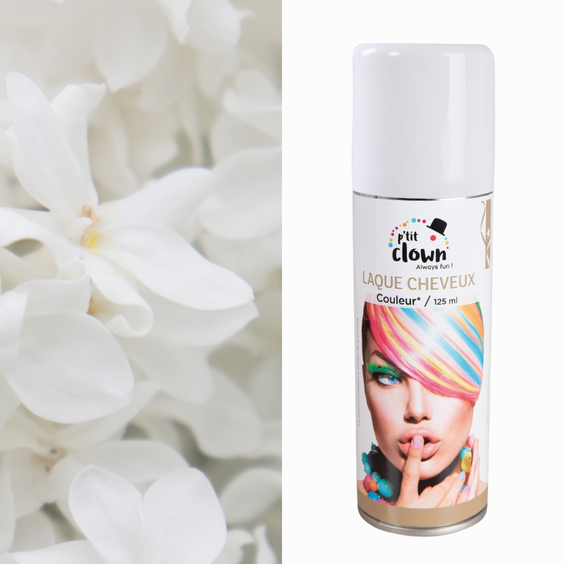 Laque colorée en spray blanc pour cheveux