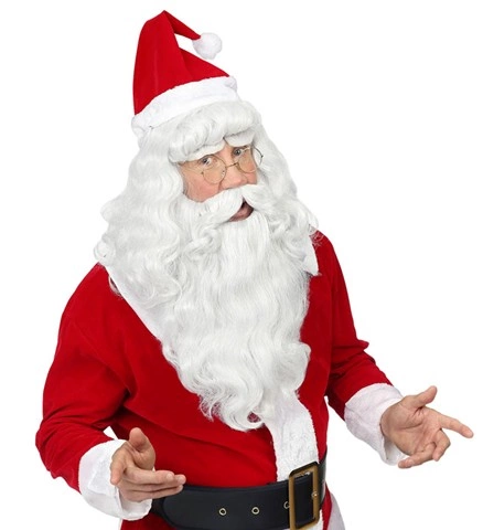 Perruque de luxe de Père Noël avec barbe et moustache 2
