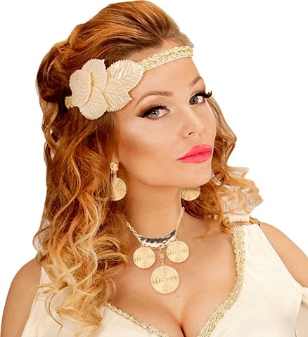 Parure romaine dorée (collier et boucles d'oreilles) 2