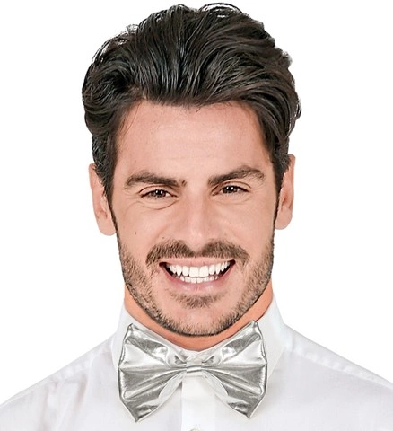 Nœud papillon argenté métallisé 2