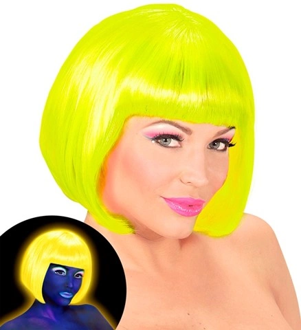Perruque jaune fluo phosphorescente 2
