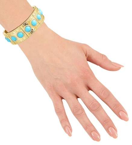 Bracelet égyptien or et bleu 2