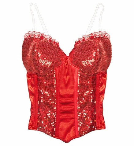 Corset rouge à paillettes 2