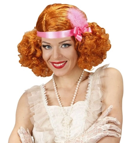 Perruque Charleston rousse années 20 avec bandeau 2