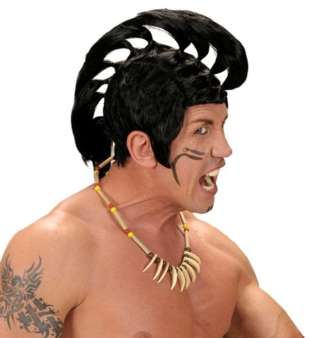 Perruque mohawk punk noire 2