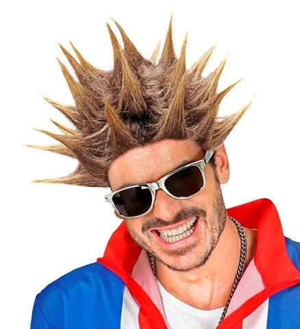 Perruque punk brune 2